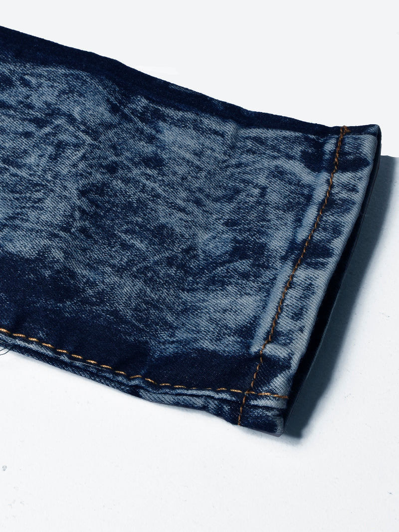 Denimize Stylish Slim Fit Denim For Kids-Dark Blue Faded-RT988