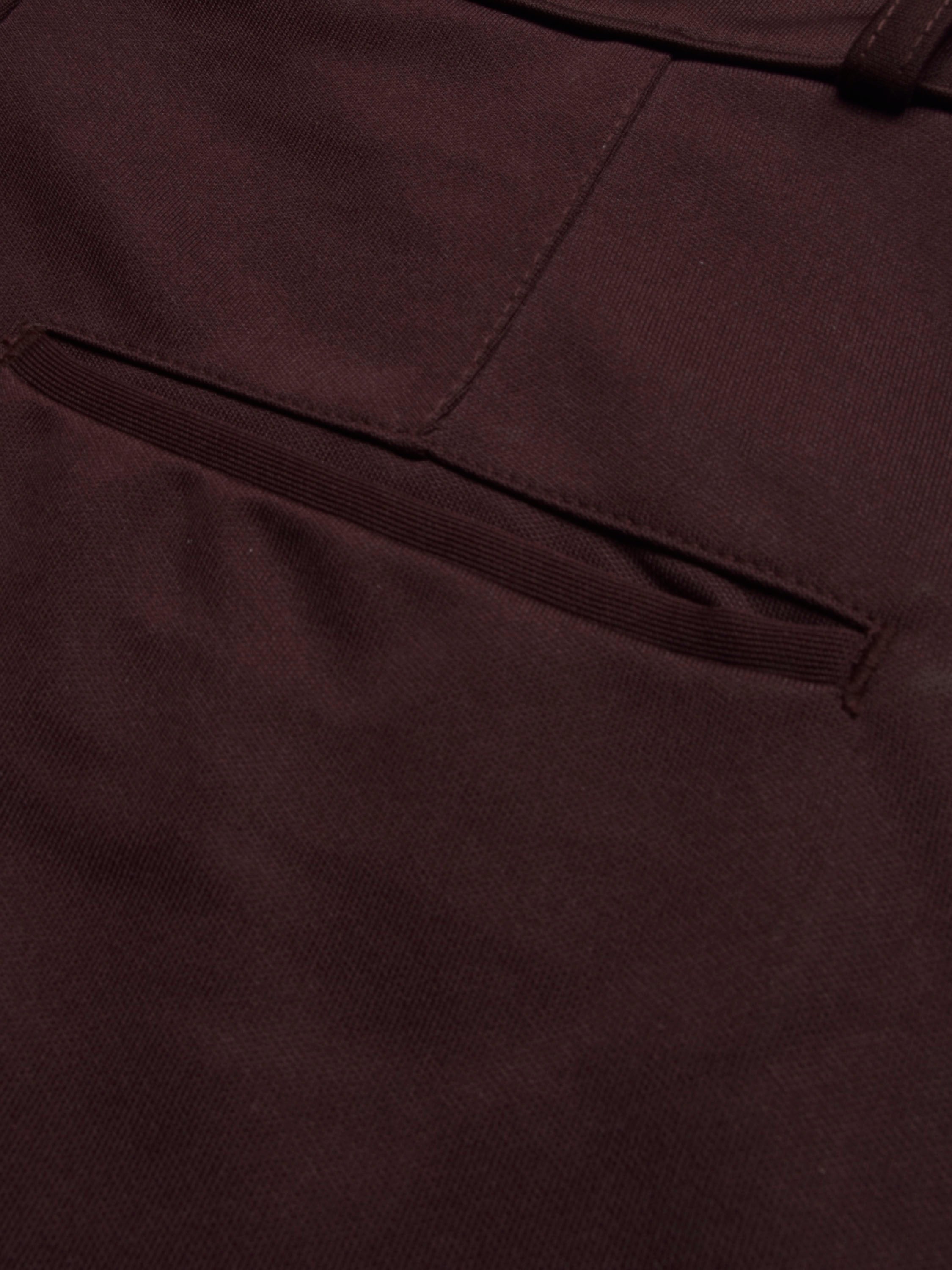 Louis Vicaci Interlock Stretchy Slim Fit Pent For Men-Maroon-RT2438