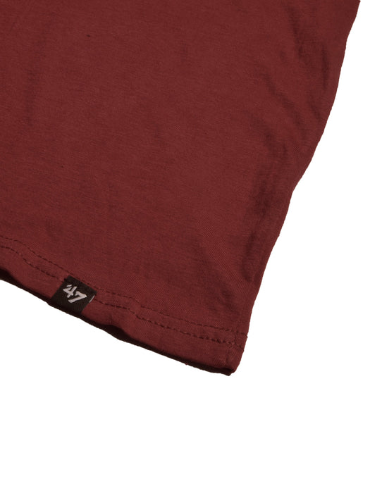 47 Single Jersey Crew Neck Tee Shirt For Men-Maroon with Print-RT2398