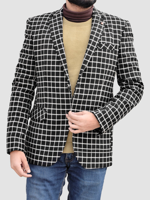 Oxen Premium Slim Fit Checked Blazer For Men-BR14272