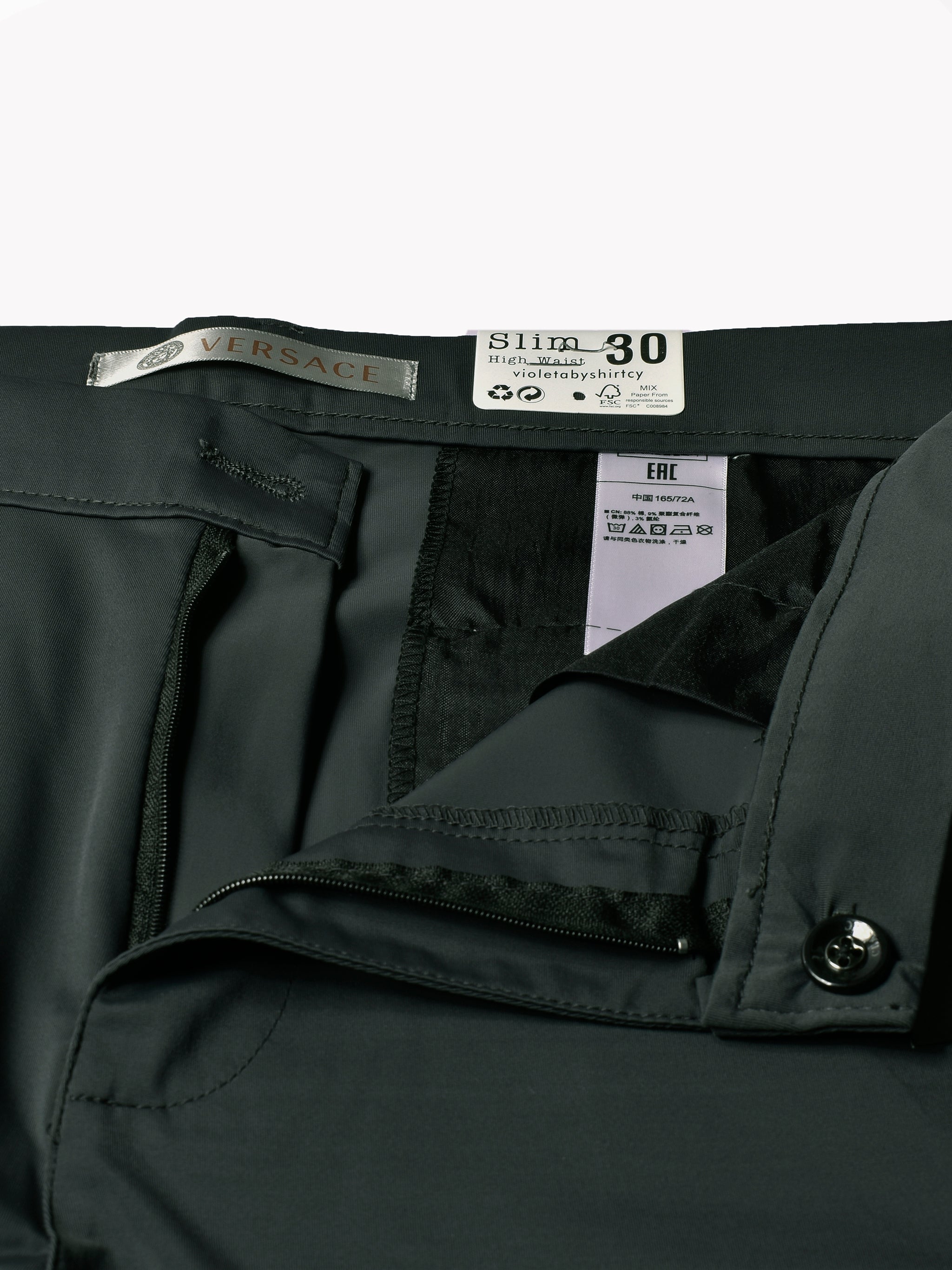 Versace Super Stretchy Slim Fit Lycra Pent For Men-Dark Forest Green-BR15801