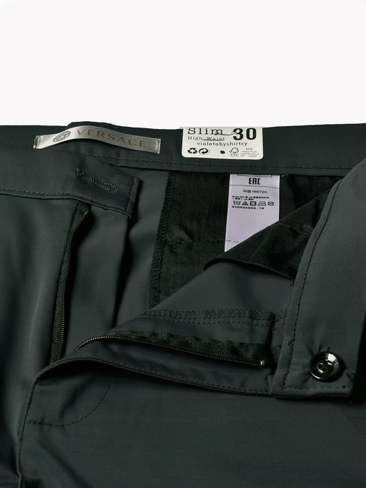Versace Super Stretchy Slim Fit Lycra Pent For Men-Dark Forest Green-BR15801