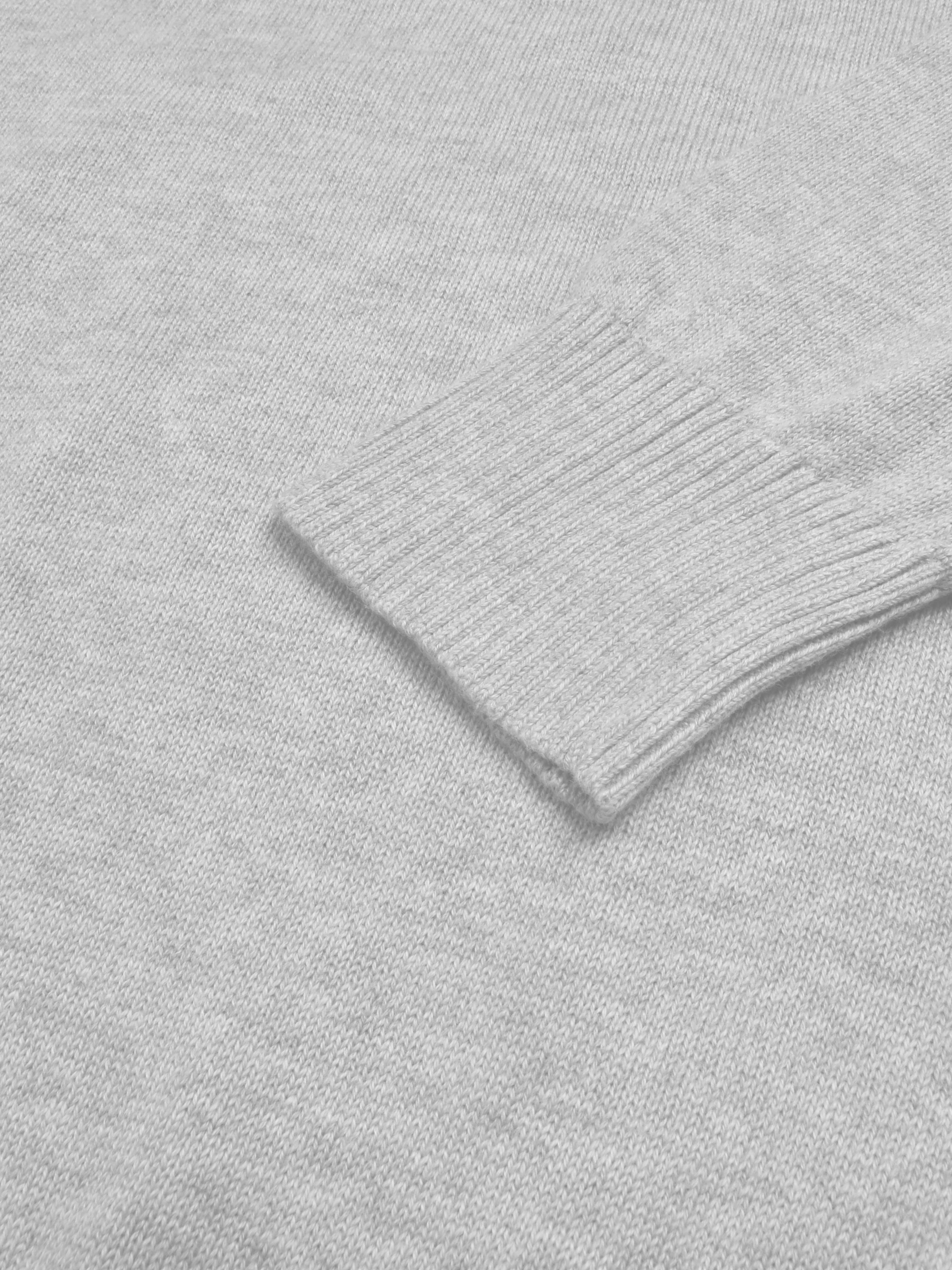 Full Fashion Crew Neck Wool Sweater For Men-Grey Melange-RT2252