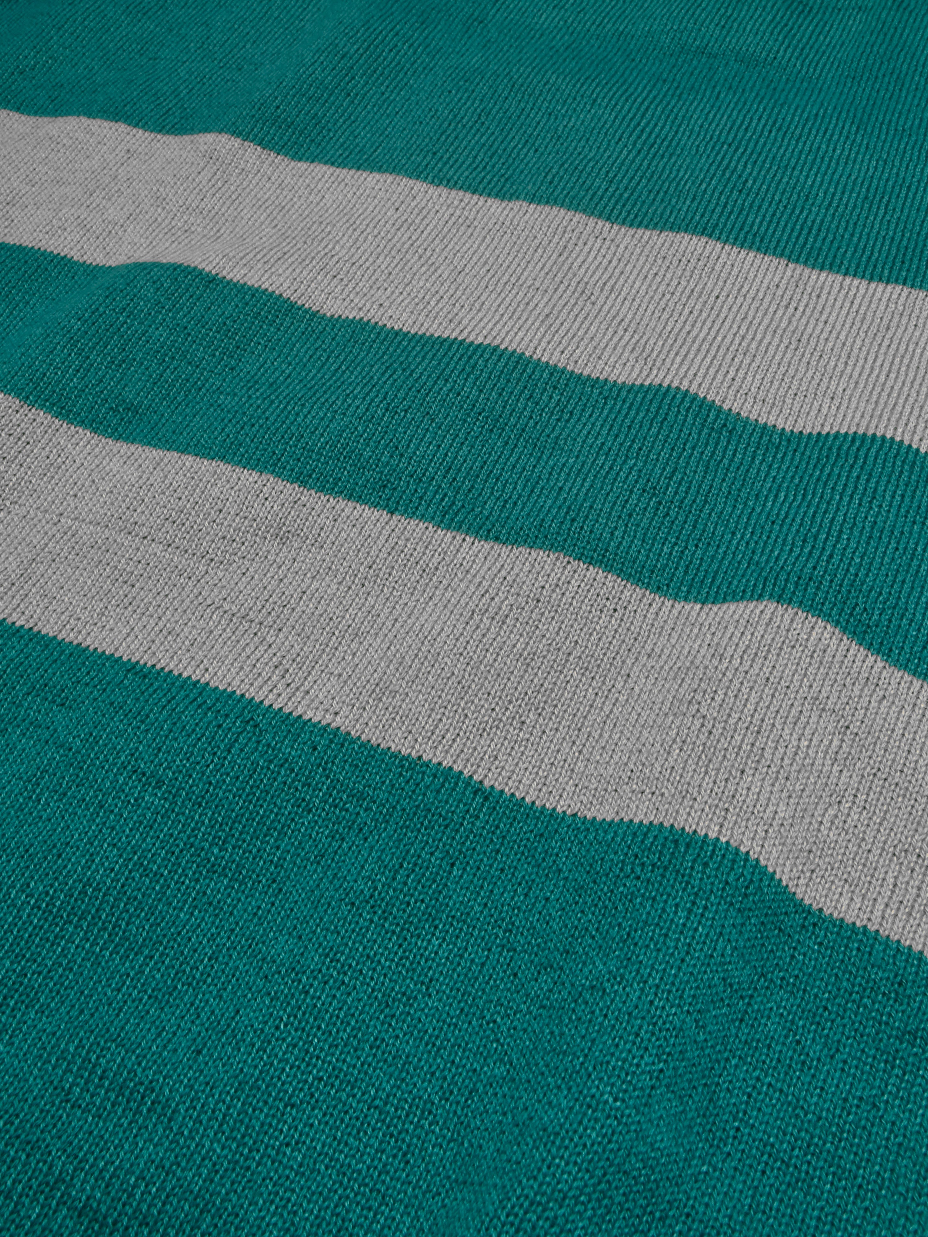 Sixteen Fashion Wool Crew Neck Sweater For Women-Cyan With Stripes-RT2253