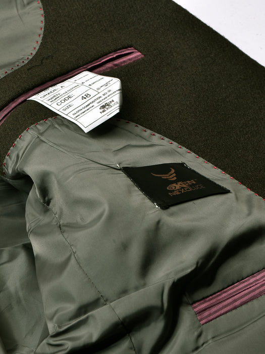 Oxen Premium Regular Fit Checked Blazer For Mens-Green-RT1469