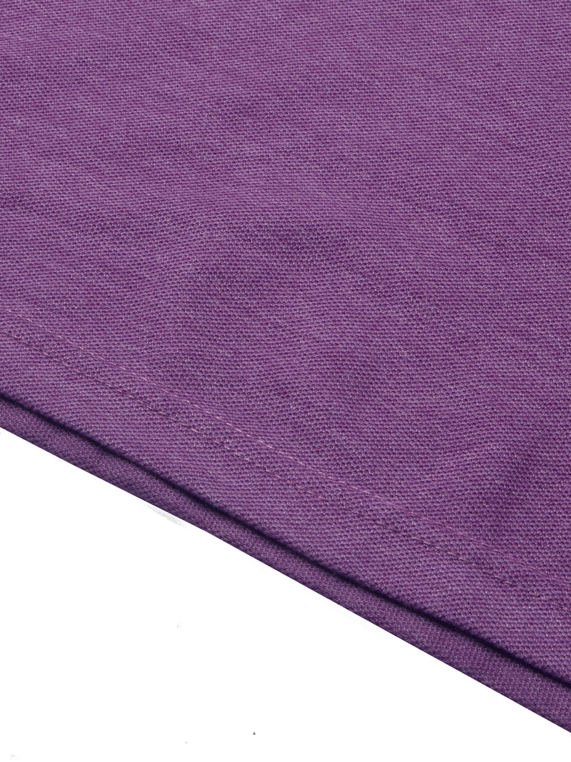 Louis Vicaci P.Q Long Sleeve Henley Shirt For Men-Purple Melange with Grey Panel-RT2427