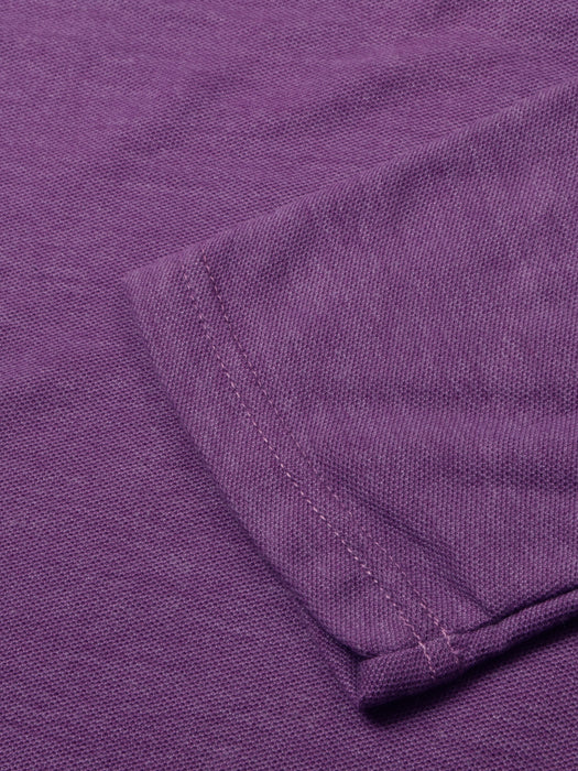 Louis Vicaci P.Q Long Sleeve Henley Shirt For Men-Purple Melange with Grey Panel-RT2427