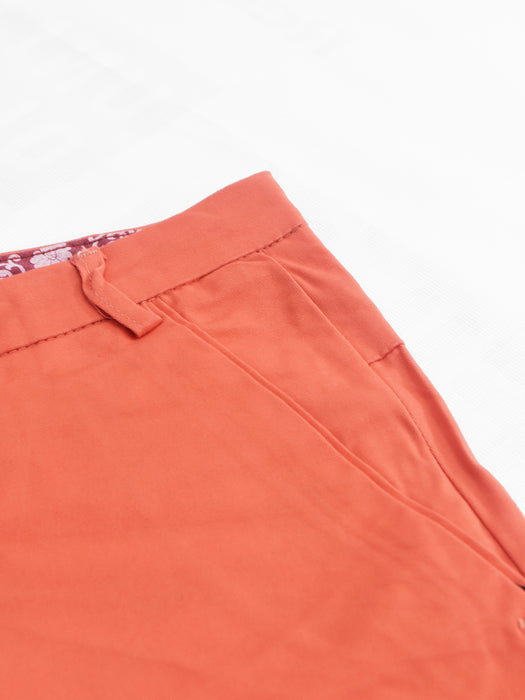 Morfin Slim Fit Cotton Chino Pent For Men-Fruit Punch-RT1810