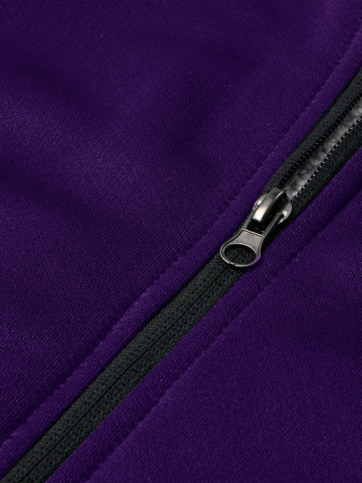 TNF Active Wear Zipper Fur Bomber Jacket For Men-Purple-RT1109