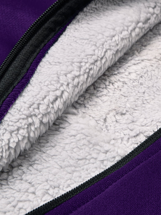 Premium Active Wear Zipper Fur Bomber Jacket For Women-Purple-RT1110