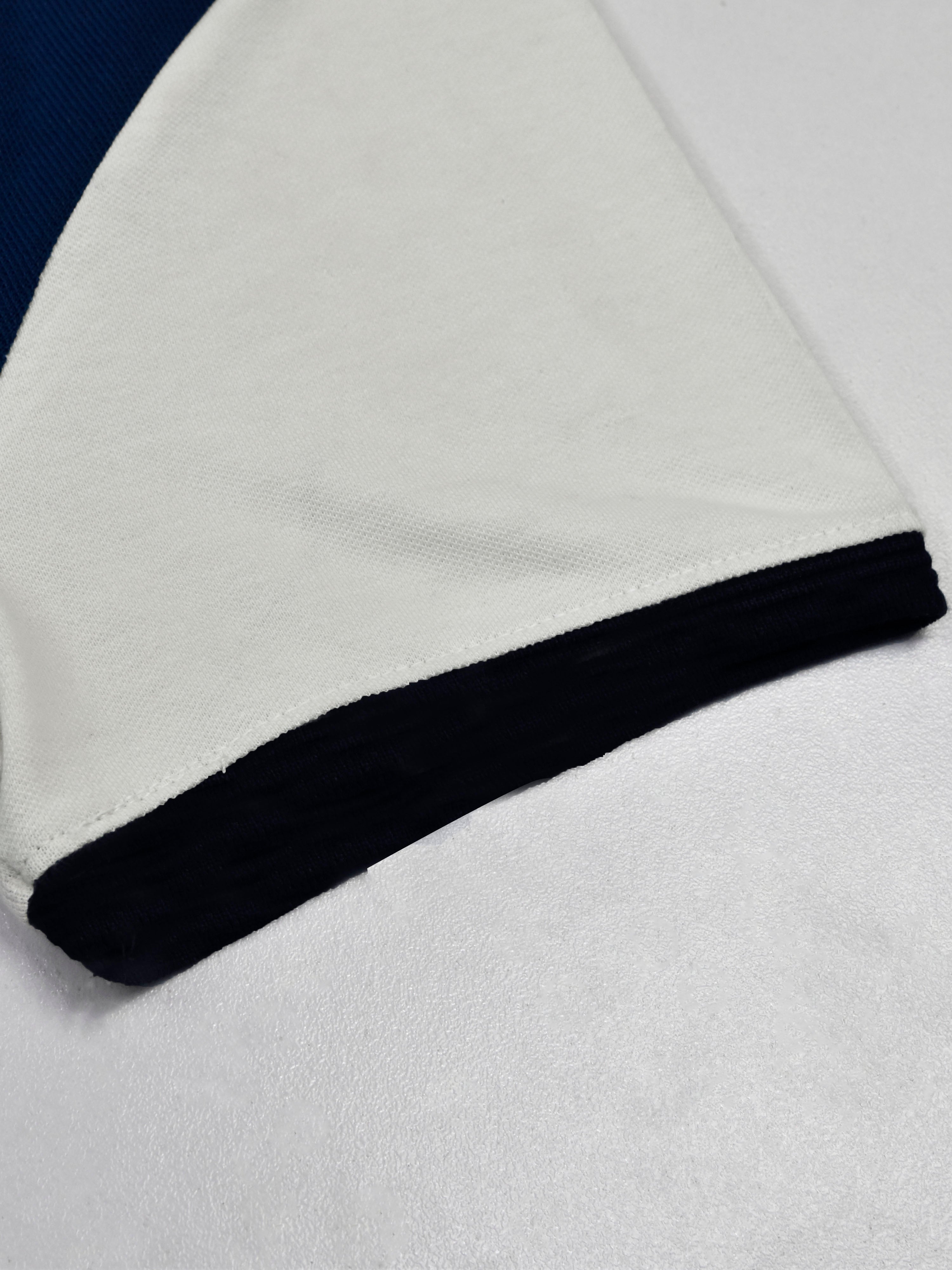 Summer Polo Shirt For Men-Dark Pink Melange with Navy & White-RT06