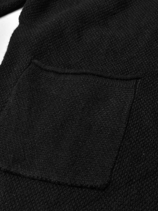 Louis Vicaci Wool Hooded Cardigan For Men-Black-RT1504