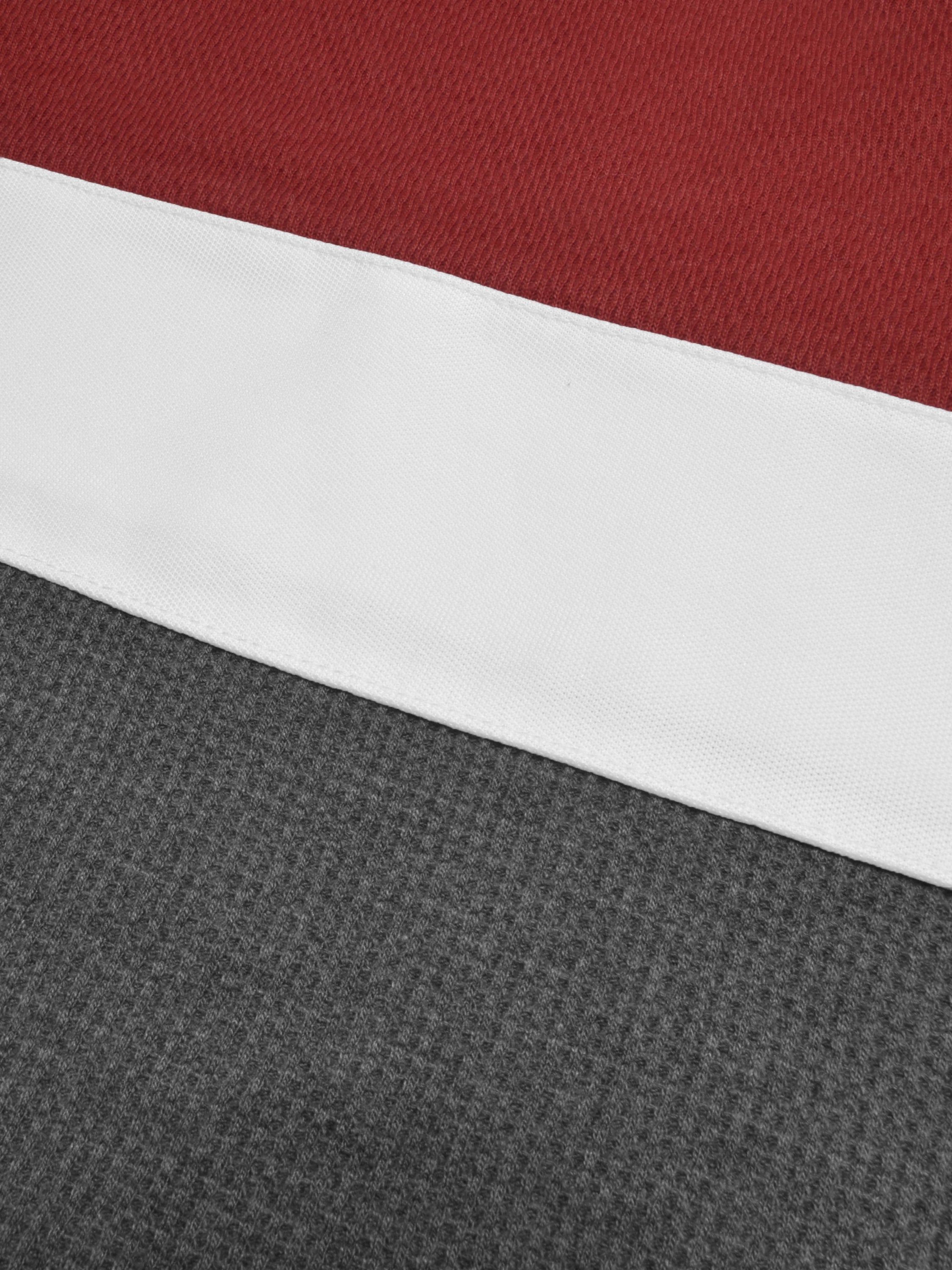 LV Crew Neck Long Sleeve Thermal Tee Shirt For Kids-Red with White & Grey-RT2423