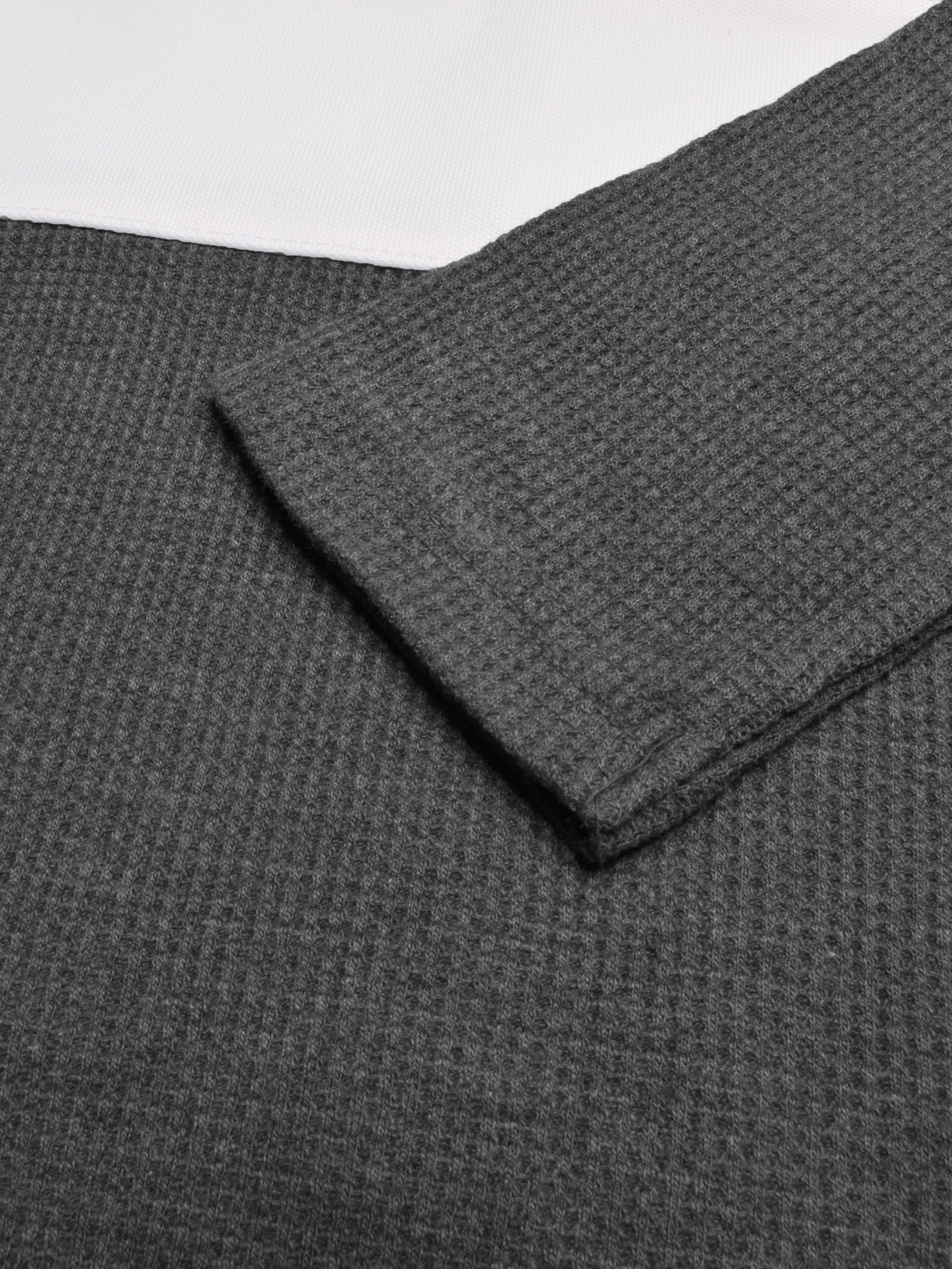 LV Crew Neck Long Sleeve Thermal Tee Shirt For Kids-Red with White & Grey-RT2423