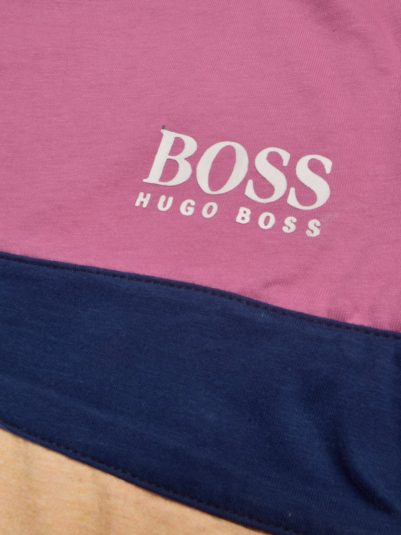 HB Crew Neck Long Sleeve Single Jersey Tee Shirt For Kids-Pink with Stripes-RT2419