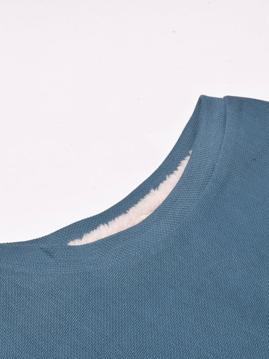 Louis Vicaci Fur Sleeveless Zipper Mock Neck Jacket For Men-Sky Blue-RT1188