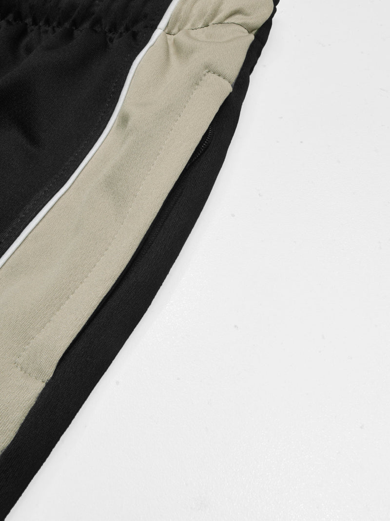 Louis Vicaci Summer Active Wear Tracksuit For Men-Black with Grey Pannels-RT2429