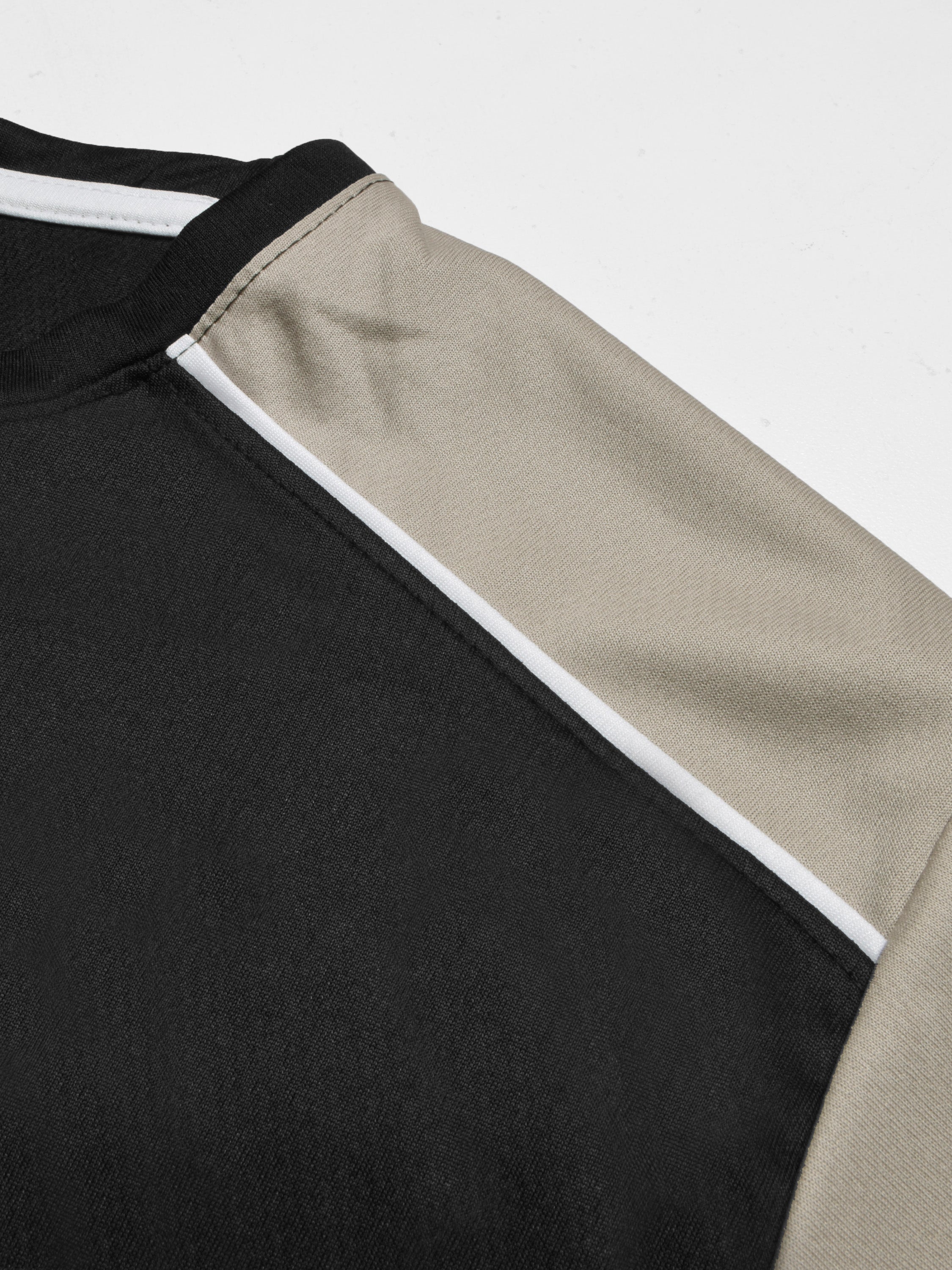 Louis Vicaci Summer Active Wear Tracksuit For Men-Black with Grey Pannels-RT2429