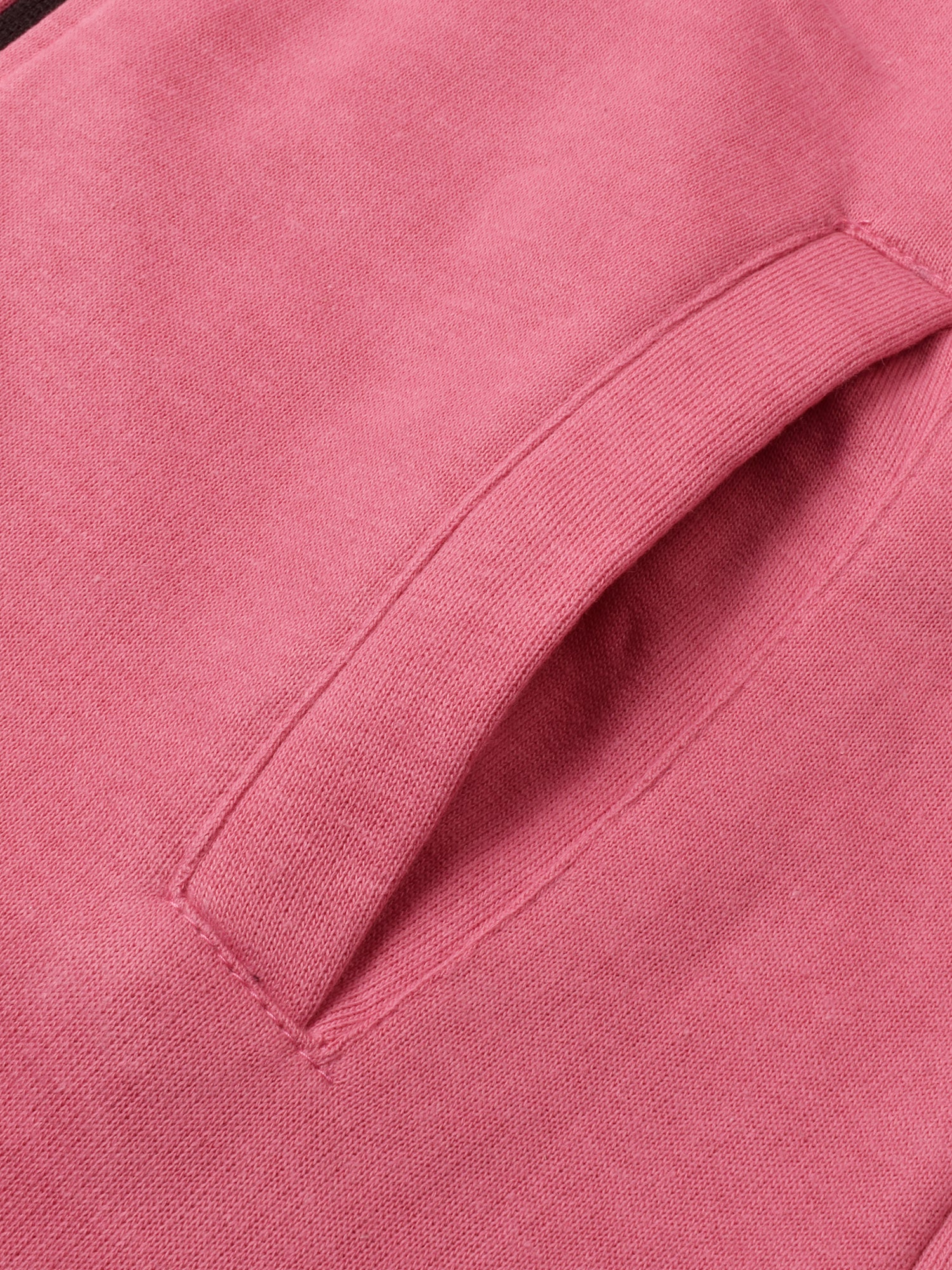 Louis Vicaci Fleece Zipper Tracksuit For Ladies-Pink with Black Stripe-BR367