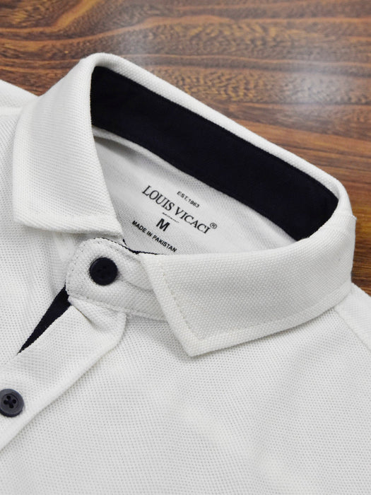 Louis Vicaci Button Down Casual Shirt For Men-White-BE17096