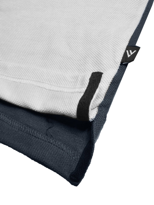 LV Summer Polo Shirt For Men-White with Slate Blue-RT2360