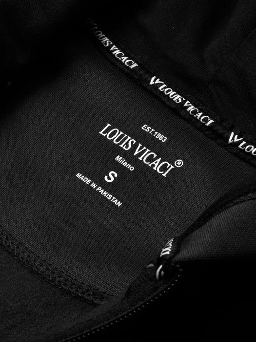 Louis Vicaci Lightning Flash Zipper Hooded Training Tracksuit For Men-Black-RT1159