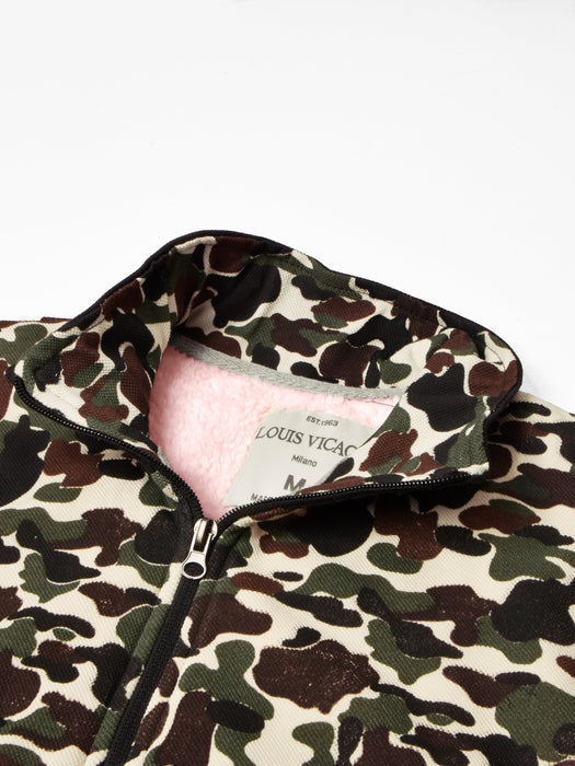 Louis Vicaci Fur Zipper Mock Neck Jacket For Men-Camouflage-RT2107