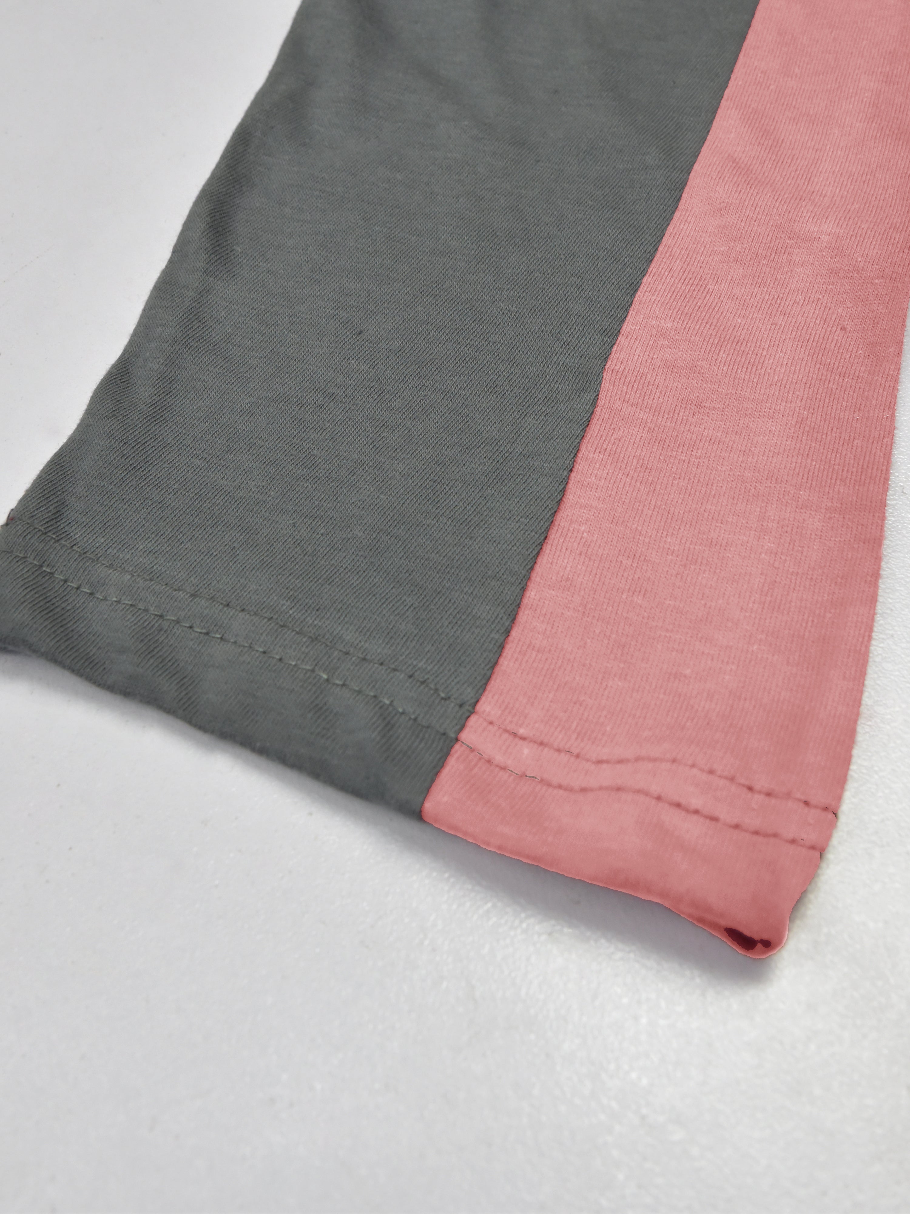 Summer Single Jersey Slim Fit Trouser For Men-Grey With Light Pink Stripes-RT2103