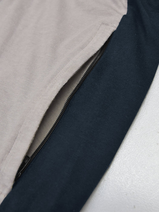 Summer Single Jersey Slim Fit Trouser For Men-Light Tea Pink With Navy Stripe-RT2098