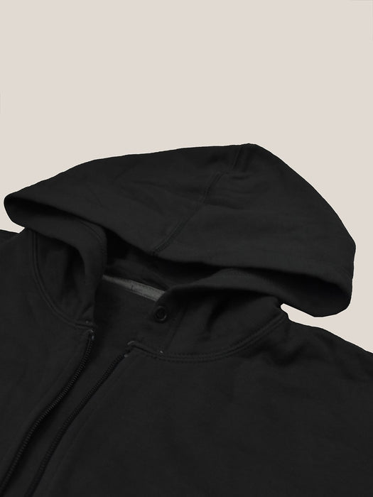 Next Fleece Zipper Hoodie For Men-Light Black-NA13935