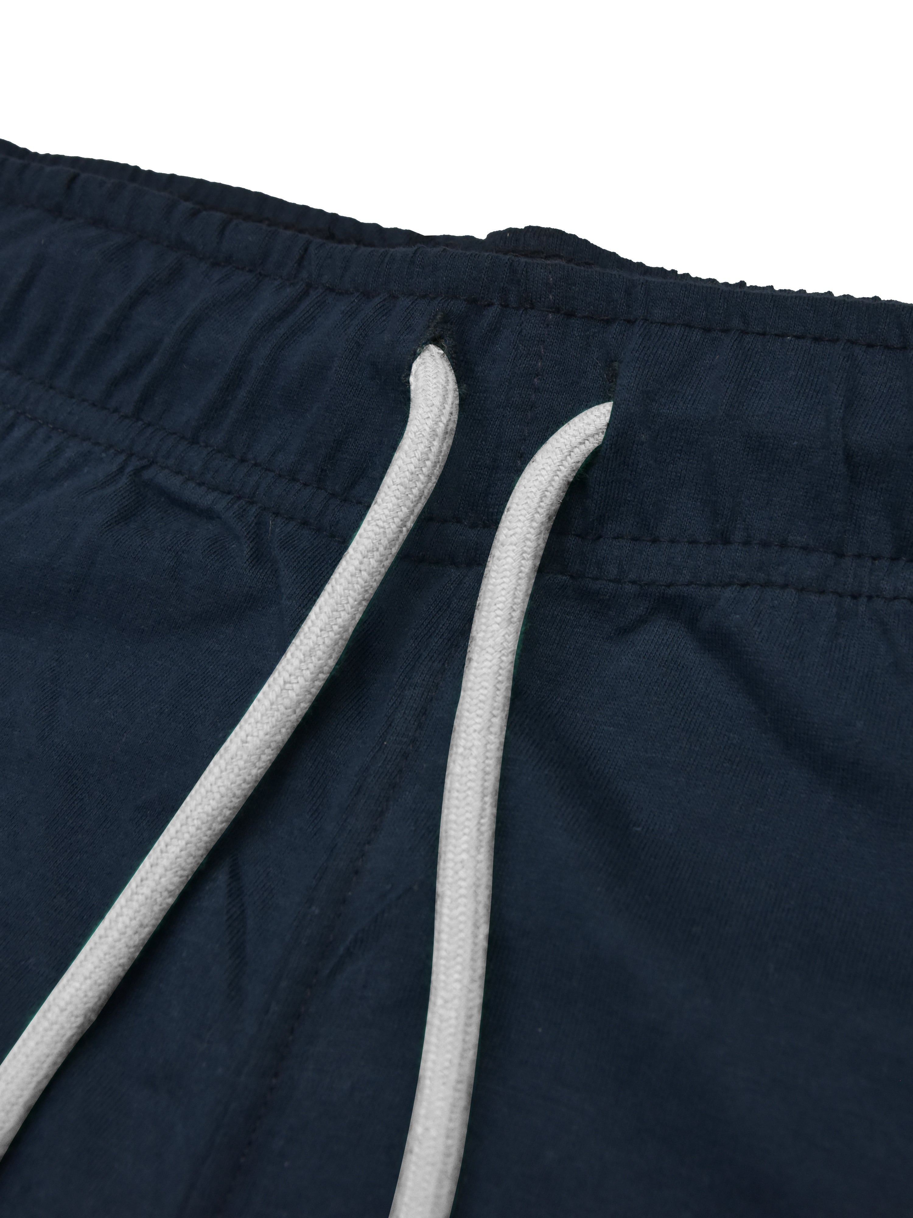 Summer Single Jersey Slim Fit Trouser For Men-Navy With Baby Pink Stripes-RT107
