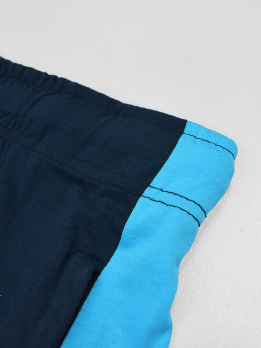 Summer Single Jersey Slim Fit Trouser For Men-Dark Navy With Sky Blue Stripes-SP6696