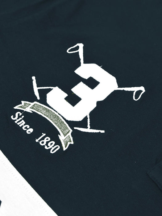 Uspa Long Sleeve Polo Shirt For Men-Navy & Grey-RT720