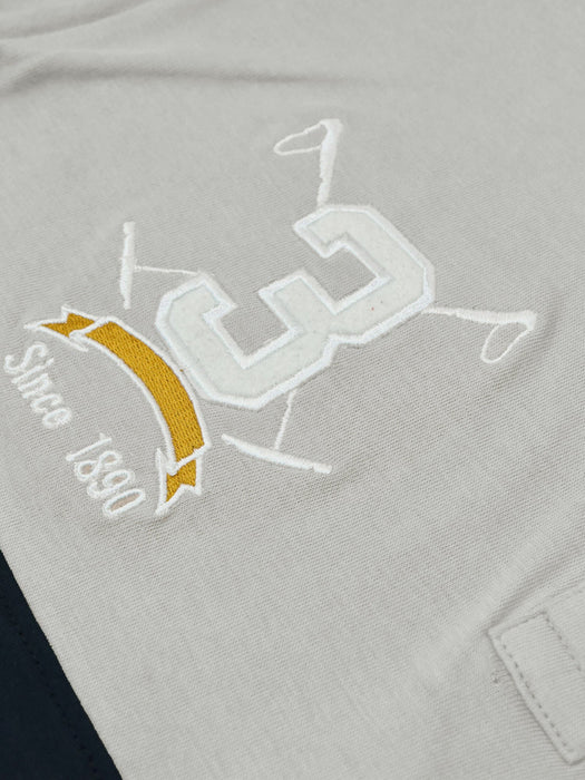 U.S.P.A Polo Shirt For Men-Smoke White & Dark Navy-RT34