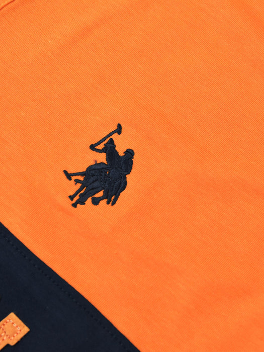 U.S.P.A Polo Shirt For Men-Orange & Dark Navy-RT35