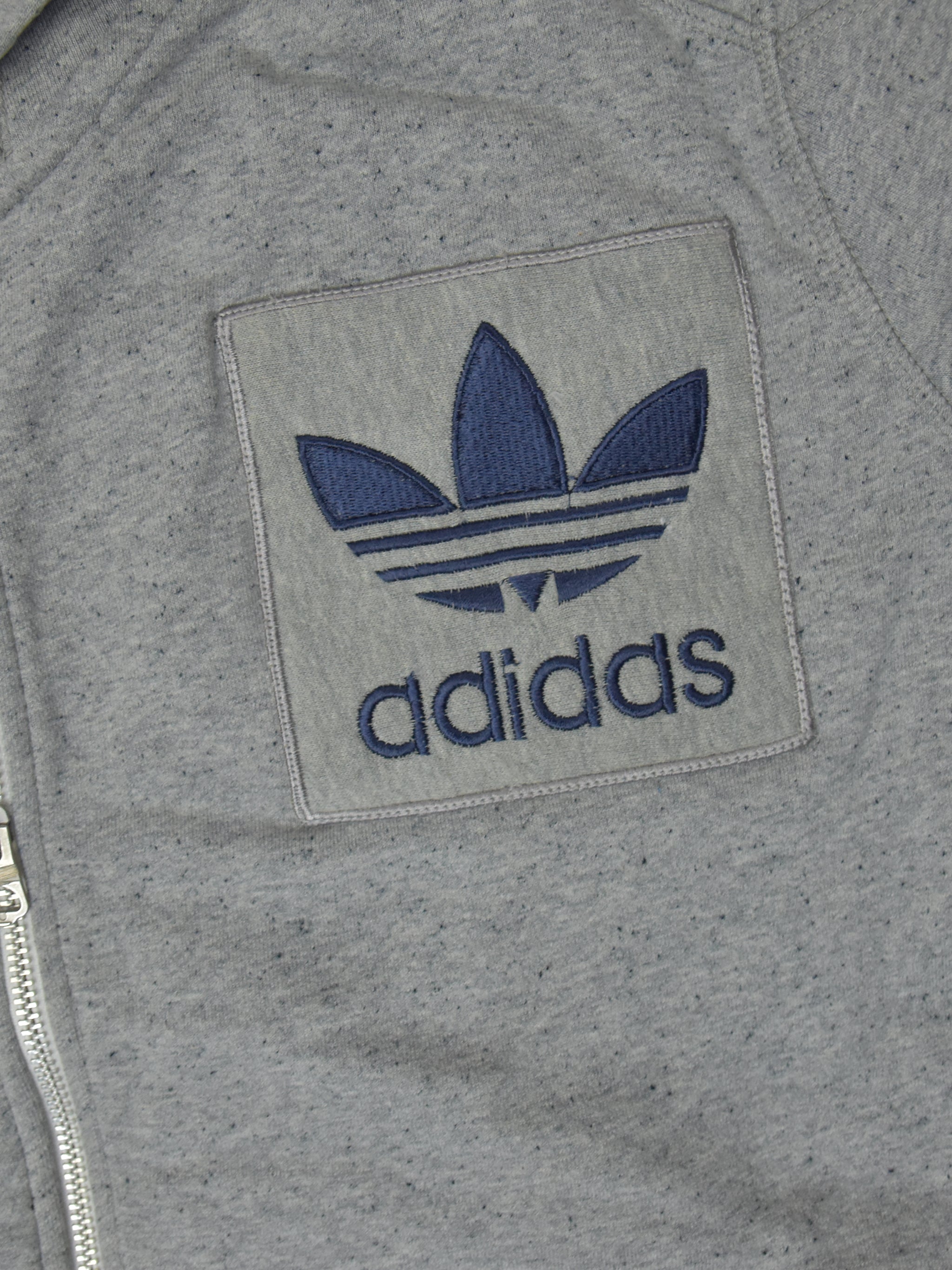 Adidas Faux Fur Zipper Hoodie For Men-Grey Melange-NA13961