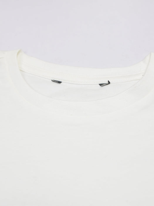Maxx Crew Neck Long Sleeve Single Jersey Tee Shirt For Kids-White-RT2115