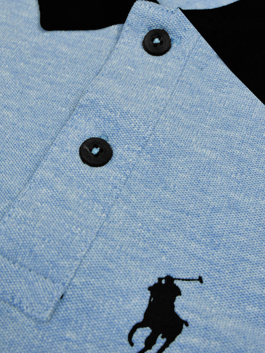 Summer Polo Shirt For Men-Sky Blue Melange-RT45