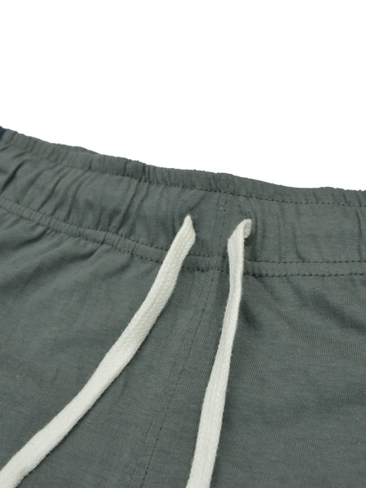 Summer Single Jersey Slim Fit Trouser For Men-Slate Grey With Navy Melange Stripes-RT2105