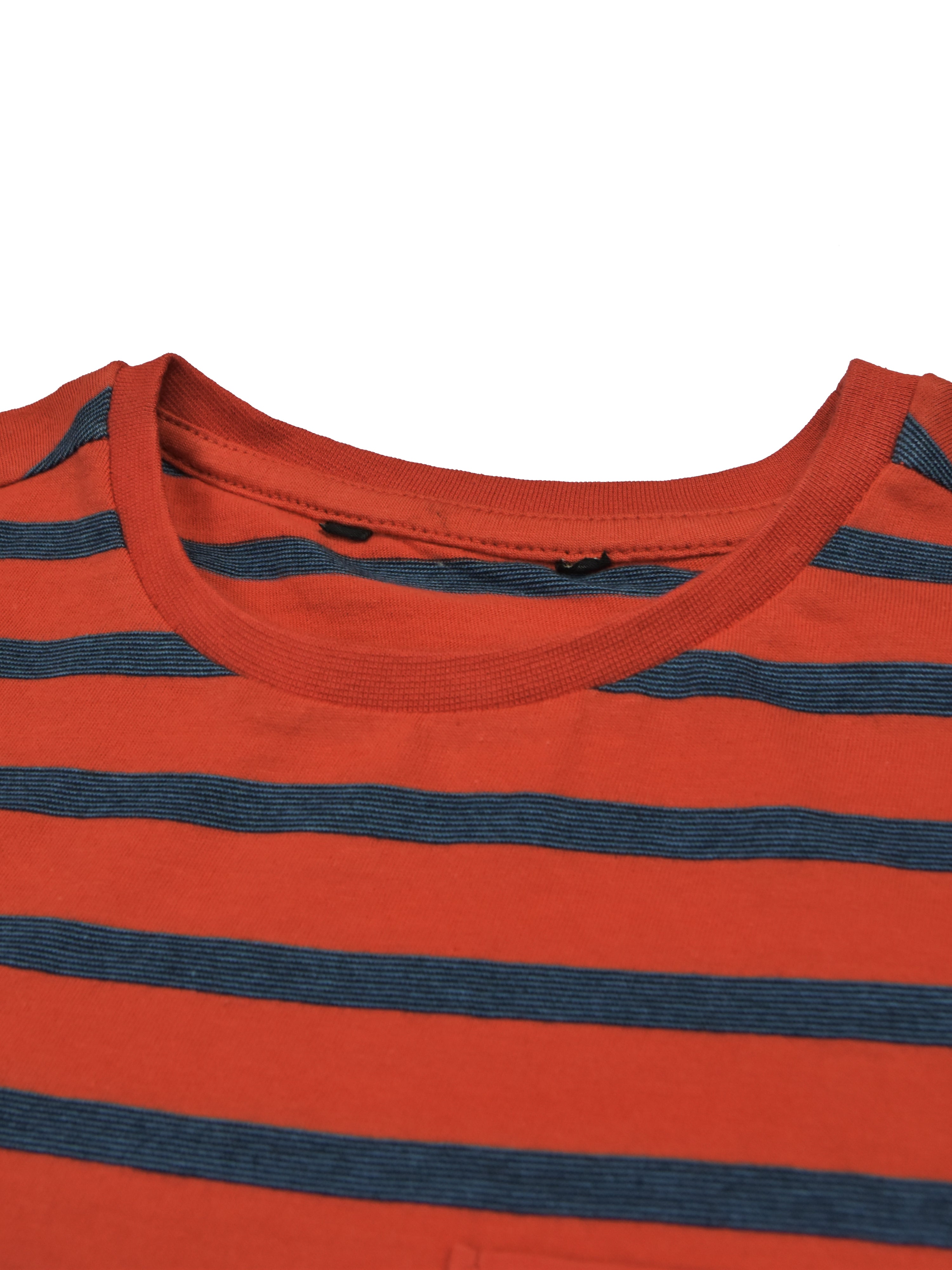 Maxx Crew Neck Long Sleeve Single Jersey Tee Shirt For Kids-Orange With Stripes-RT713