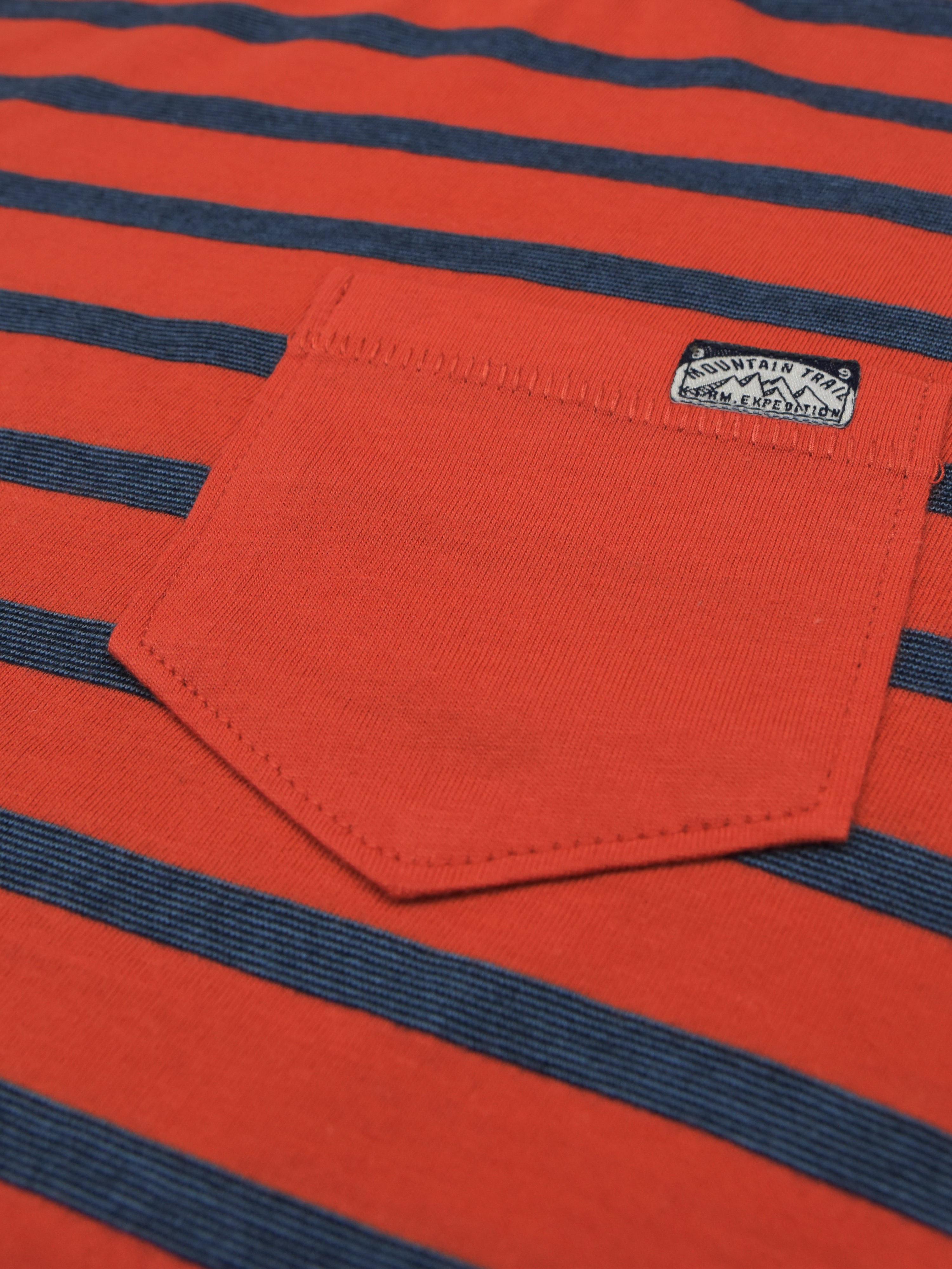 Maxx Crew Neck Long Sleeve Single Jersey Tee Shirt For Kids-Orange With Stripes-RT713