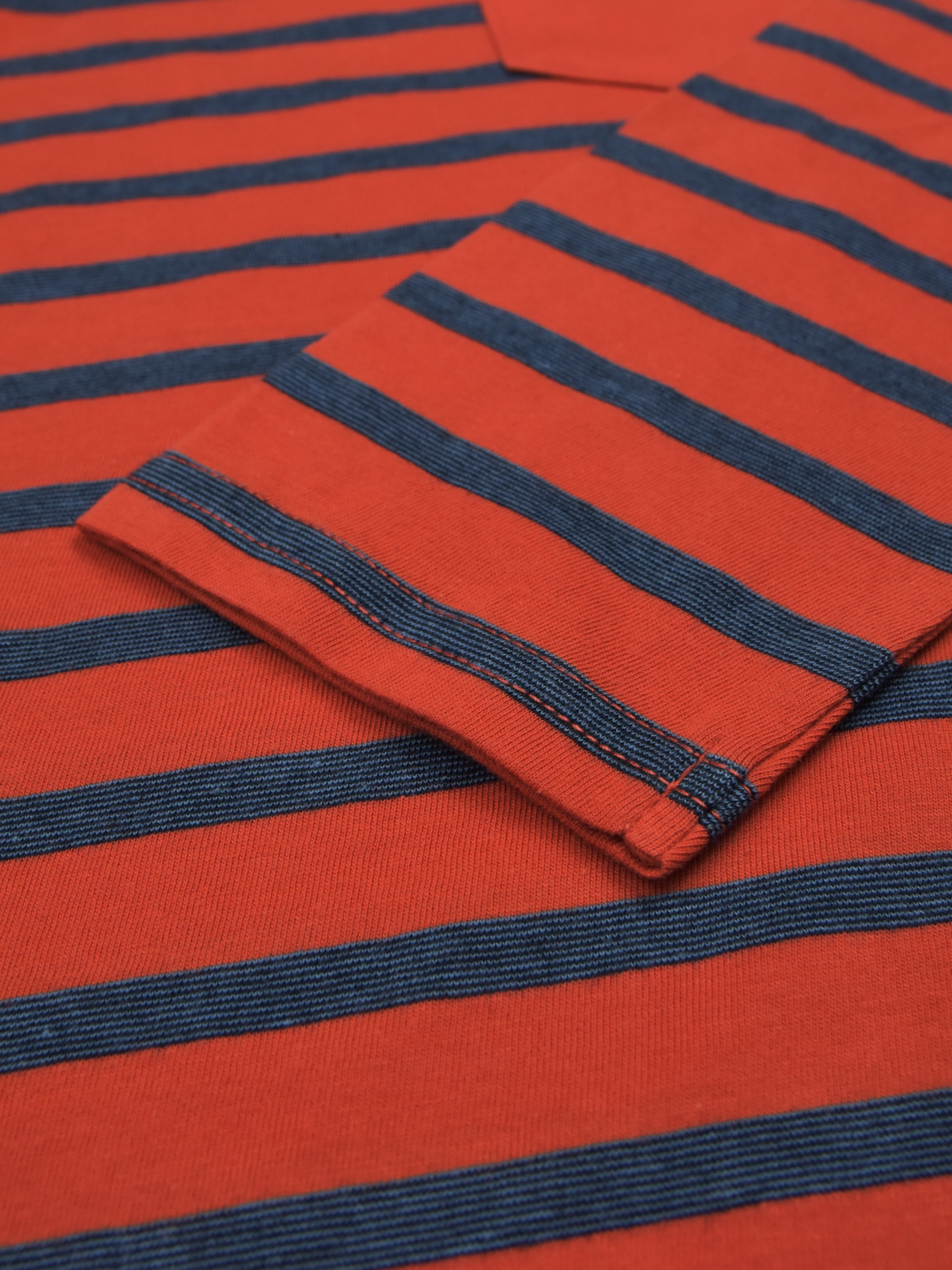 Maxx Crew Neck Long Sleeve Single Jersey Tee Shirt For Kids-Orange With Stripes-RT713