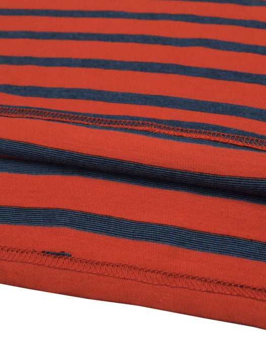 Maxx Crew Neck Long Sleeve Single Jersey Tee Shirt For Kids-Orange With Stripes-RT713
