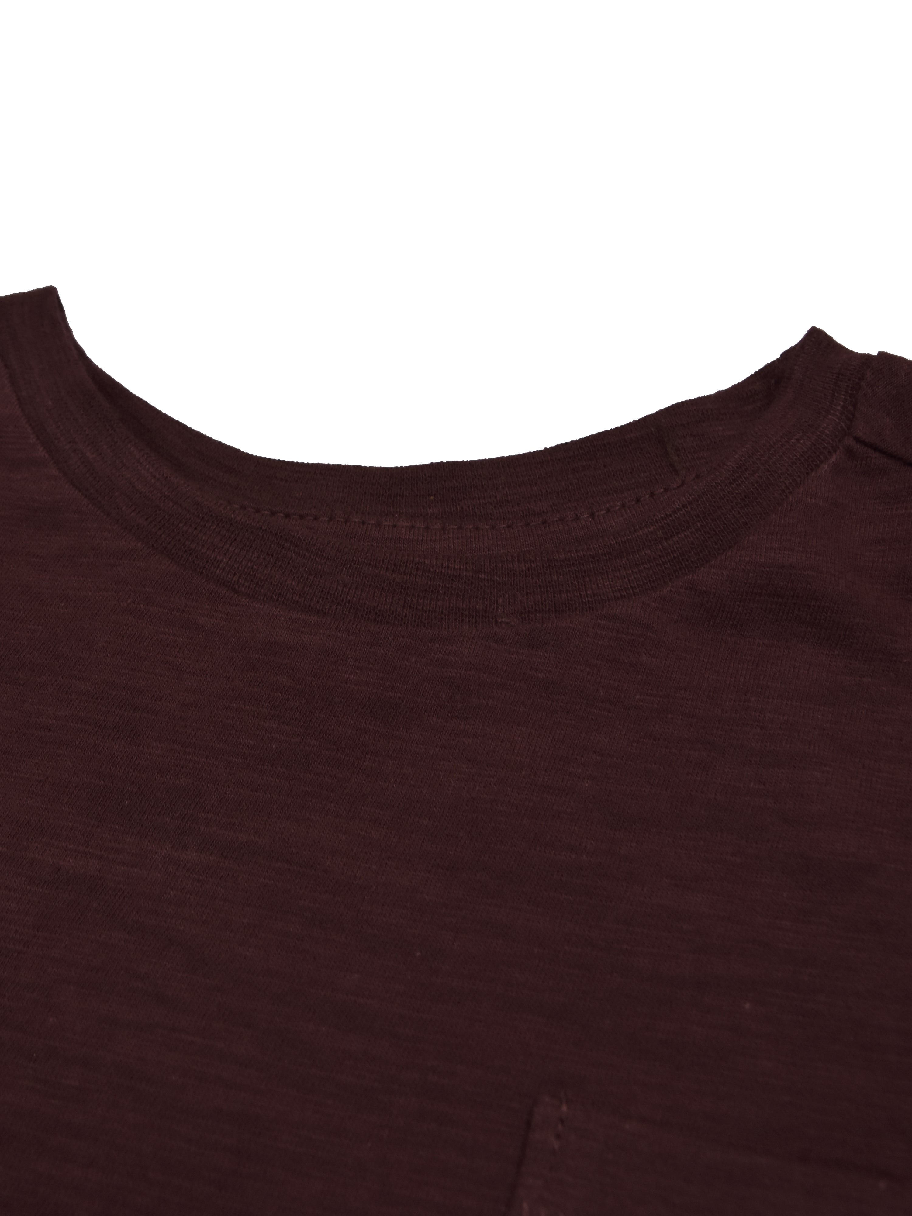 Maxx Crew Neck Long Sleeve Single Jersey Tee Shirt For Kids-Maroon Melange-RT2118