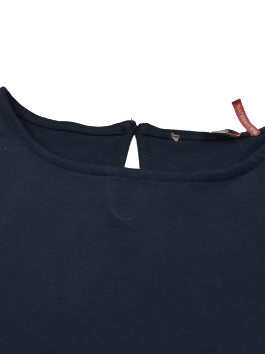 Maxx Single Jersey Half Sleeve Crew Neck Tee Shirt For Girls-Dark Navy-RT729