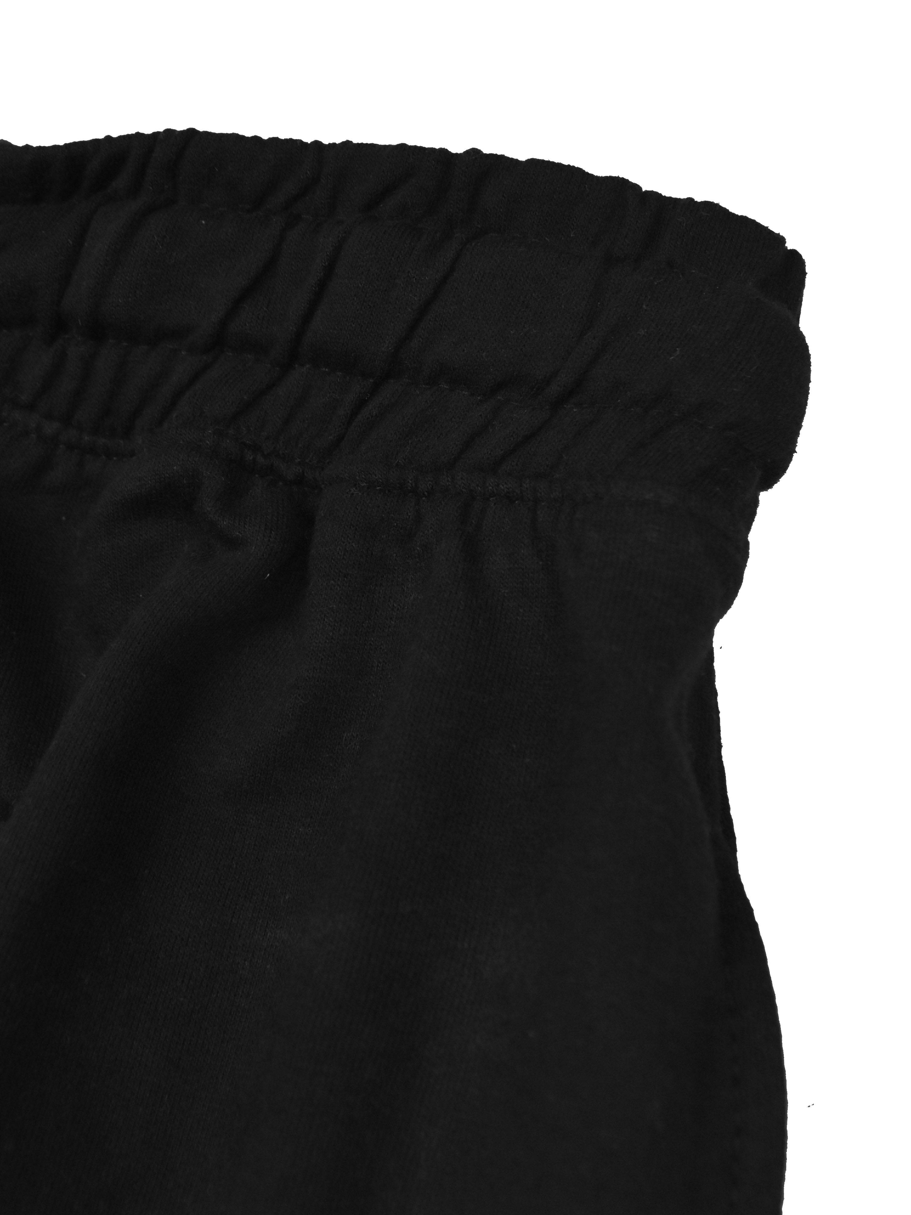 Uncle Sam Slim Fit Terry Fleece Jogger Trouser For Men-Black-BR14741
