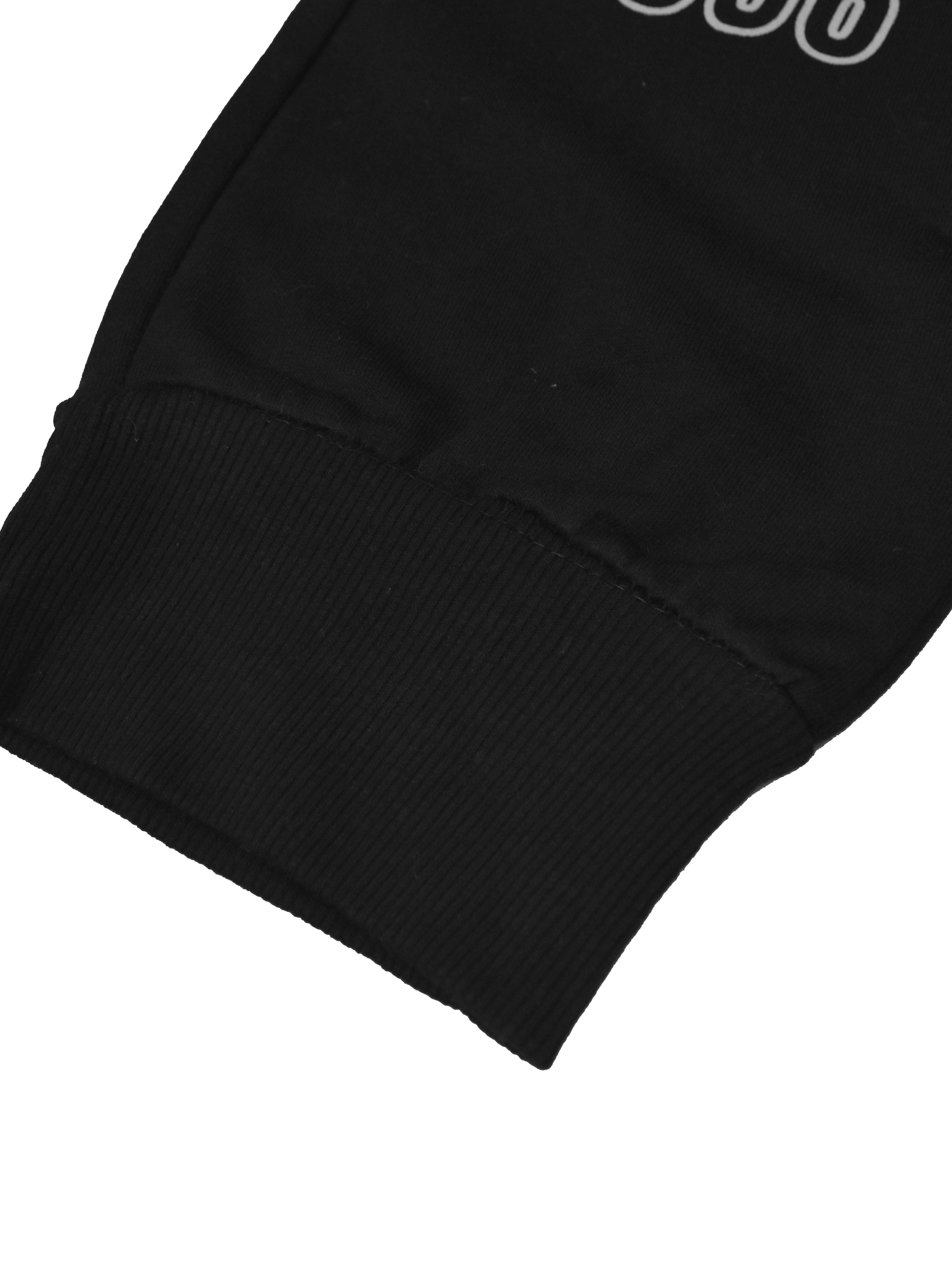 Uncle Sam Slim Fit Terry Fleece Jogger Trouser For Men-Black-BR14741
