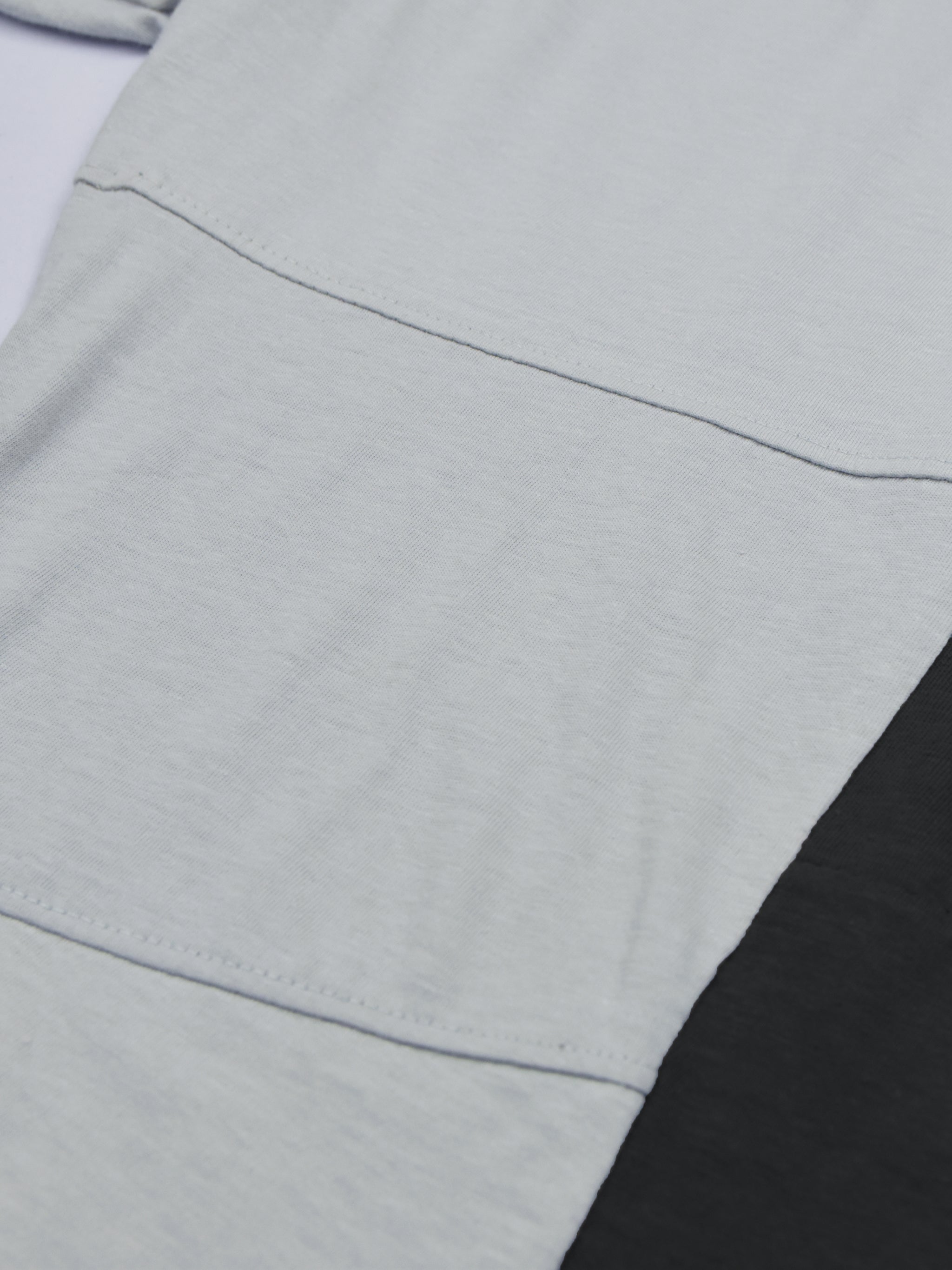 Summer Single Jersey Slim Fit Trouser For Men-Light Ice With Dark Grey Stripe-NA14246
