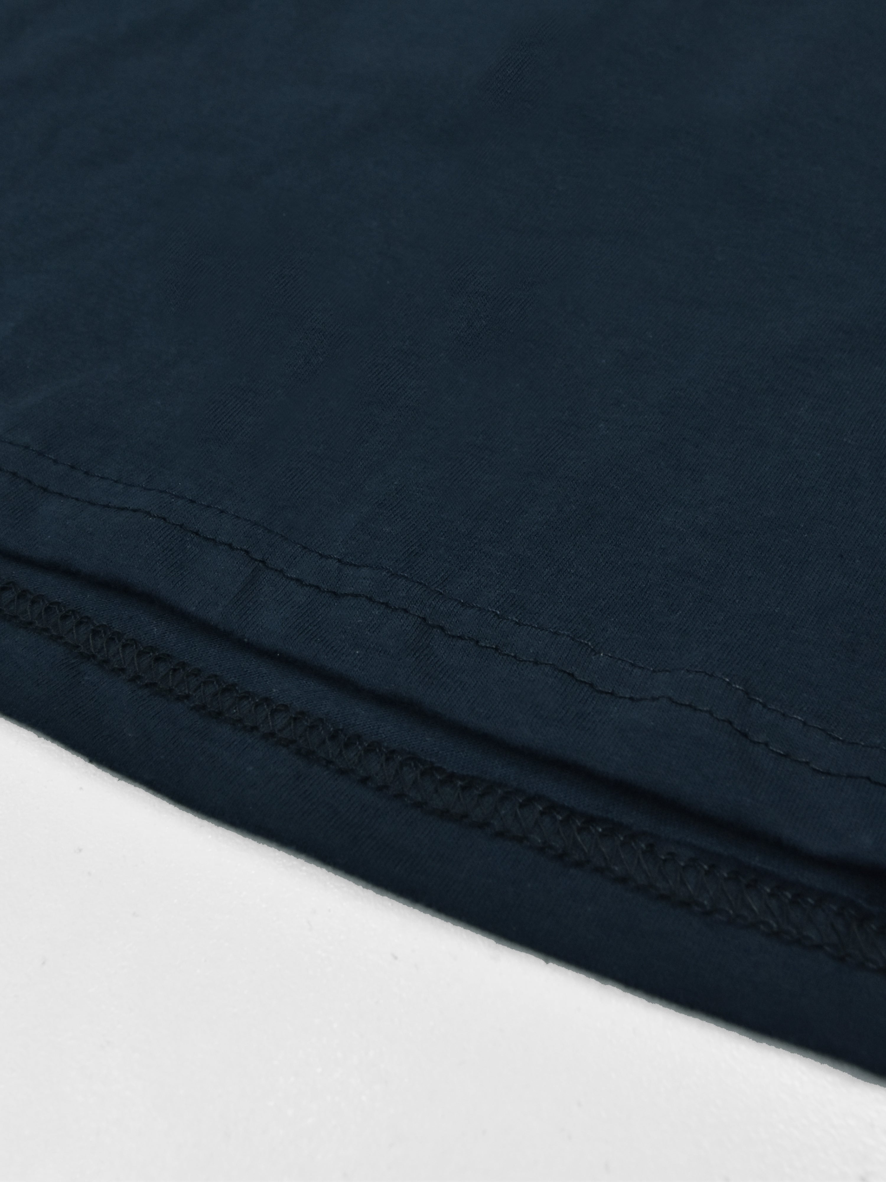 Summer Polo Shirt For Men-Dark Navy With White & Sky Stripe-RT2338