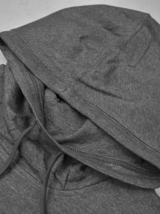 NK Fleece Cowl Neck Sleeveless Hoodie For Men-Charcoal Melange-RT2136